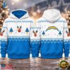 Los Angeles Chargers NFL Christmas Game Day Hoodie Shirt, Sports Fans 3D Shirt Los Angeles Chargers Nfl Christmas Game Day Hoodie Shirt