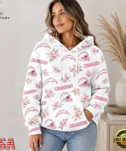 Los Angeles Chargers NFL Pink Floral Team Pride Hoodie Shirt, Sports Fans 3D Shirt Los Angeles Chargers Nfl Pink Floral Team Pride Hoodie Shirt