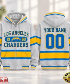 Los Angeles Chargers NFL Varsity Stripe Zip Hoodie, Sports Fans 3D Shirt Los Angeles Chargers Nfl Varsity Stripe Zip Hoodie