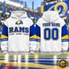 Los Angeles Rams 2026 NFL Gridiron Heritage Varsity Hoodie, Sports Fans 3D Shirt Los Angeles Rams 2026 Nfl Gridiron Heritage Varsity Hoodie