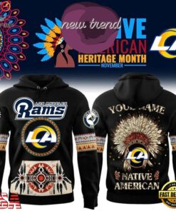 Los Angeles Rams Native American Heritage Month Custom Name Hoodie, Viral 3D Graphic Tee Los Angeles Rams Native American Heritage Month Custom Name Hoodie