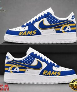 Los Angeles Rams NFL American Flag Football Team Limited Air Force 1 Shoes Sneakers, NFL Fan AF1 Shoes Los Angeles Rams Nfl American Flag Football Team Limited Air Force 1 Shoes Sneakers