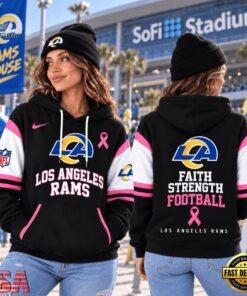 Los Angeles Rams NFL Breast Cancer Awareness Hoodie, Faith Strength Football 3D Shirt, Sports Fans 3D Shirt Los Angeles Rams Nfl Breast Cancer Awareness Hoodie Faith Strength Football 3D Shirt