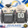 Los Angeles Rams NFL Custom Varsity Colorblock Pullover Hoodie, Sports Fans 3D Shirt Los Angeles Rams Nfl Custom Varsity Colorblock Pullover Hoodie
