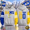 Los Angeles Rams NFL Two Tone Colorblock Varsity Hoodie, Sports Fans 3D Shirt Los Angeles Rams Nfl Two Tone Colorblock Varsity Hoodie