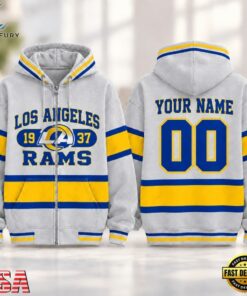 Los Angeles Rams NFL Varsity Stripe Zip Hoodie, Sports Fans 3D Shirt Los Angeles Rams Nfl Varsity Stripe Zip Hoodie