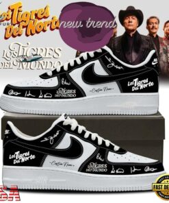 Los Tigres Del Norte Los Tigres del Mundo Tour 2026 Black Air Force 1 Shoes, Music Lover AF1 Shoes Los Tigres Del Norte Los Tigres Del Mundo Tour 2026 Black Air Force 1 Shoes
