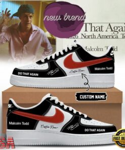 Malcolm Todd Do That Again Tour 2026 Black Air Force 1 Shoes Sneakers, Music Lover AF1 Shoes Malcolm Todd DO That Again Tour 2026 Black Air Force 1 Shoes Sneakers