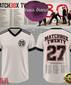 Matchbox Twenty 30 North American Tour 2027 Football Jersey, Fashion Football Jersey Matchbox Twenty 30 North American Tour 2027 Football Jersey
