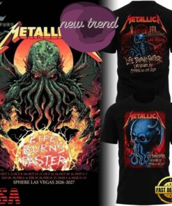 Metallica Sphere Las Vegas Concert Schedule 2026 Graphic T Shirt, Trending Music 3D Tee Metallica Sphere Las Vegas Concert Schedule 2026 Graphic T Shirt