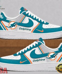 Miami Dolphins 2026 NFL Team Air Force 1 Shoes Sneakers, NFL Fan AF1 Shoes Miami Dolphins 2026 Nfl Team Air Force 1 Shoes Sneakers