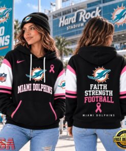Miami Dolphins NFL Breast Cancer Awareness Hoodie, Faith Strength Football 3D Shirt, Sports Fans 3D Shirt Miami Dolphins Nfl Breast Cancer Awareness Hoodie Faith Strength Football 3D Shirt