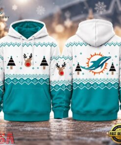 Miami Dolphins NFL Christmas Game Day Hoodie Shirt, Sports Fans 3D Shirt Miami Dolphins Nfl Christmas Game Day Hoodie Shirt