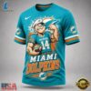 Miami Dolphins NFL Popeye Bold Cartoon Athletes 3D T Shirt, Sports Fans 3D Shirt Miami Dolphins Nfl Popeye Bold Cartoon Athletes 3D T Shirt