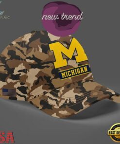 Michigan Wolverines Jordan 2026 Military Appreciation Night Camo Cap, Fashion Baseball Cap Michigan Wolverines Jordan 2026 Military Appreciation Night Camo Cap