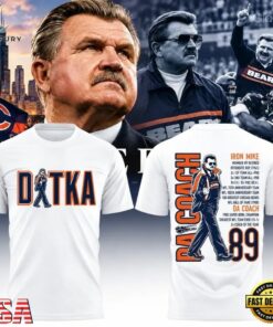 Mike Ditka Forever Chicago Bears White T Shirt, Viral 3D Graphic Tee Mike Ditka Forever Chicago Bears White T Shirt