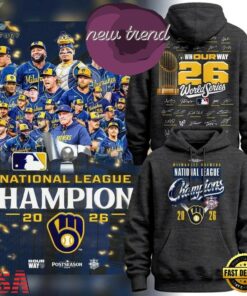 Milwaukee Brewers 2026 National League Champions Locker Room Hoodie, Viral 3D Graphic Tee Milwaukee Brewers 2026 National League Champions Locker Room Hoodie