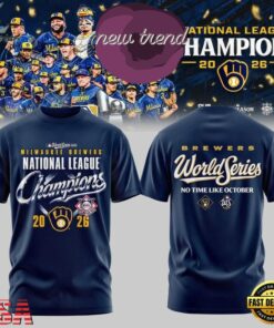 Milwaukee Brewers NLCS Champions 2026 World Series No Time Like October T Shirt, Viral 3D Graphic Tee Milwaukee Brewers Nlcs Champions 2026 World Series NO Time Like October T Shirt