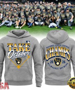 Milwaukee Brewers Take October 2026 NL Central Champions Gray Hoodie, Viral 3D Graphic Tee Milwaukee Brewers Take October 2026 NL Central Champions Gray Hoodie