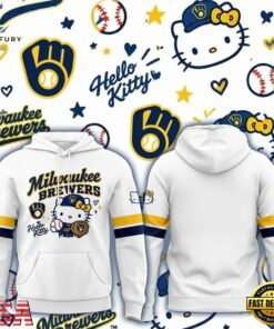 Milwaukee Brewers x Hello Kitty Hoodie, Viral 3D Graphic Tee Milwaukee Brewers X Hello Kitty Hoodie