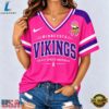 Minnesota Vikings 2026 NFL Pink Breast Cancer Awareness V neck T Shirt, NFL Team V Neck Tee Minnesota Vikings 2026 Nfl Pink Breast Cancer Awareness V Neck T Shirt