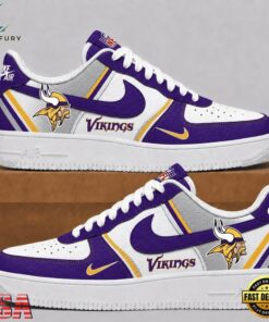 Minnesota Vikings 2026 NFL Team Air Force 1 Shoes Sneakers, NFL Fan AF1 Shoes Minnesota Vikings 2026 Nfl Team Air Force 1 Shoes Sneakers