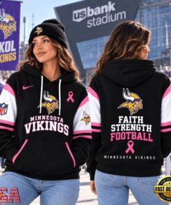 Minnesota Vikings NFL Breast Cancer Awareness Hoodie, Faith Strength Football 3D Shirt, Sports Fans 3D Shirt Minnesota Vikings Nfl Breast Cancer Awareness Hoodie Faith Strength Football 3D Shirt