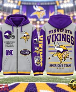 Minnesota Vikings NFL Gridiron Heritage Zip Hoodie, Sports Fans 3D Shirt Minnesota Vikings Nfl Gridiron Heritage Zip Hoodie