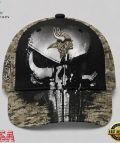 Minnesota Vikings NFL Halloween Military Skull Camo Classic Cap, Football Limited Edition Cap Minnesota Vikings Nfl Halloween Military Skull Camo Classic Cap