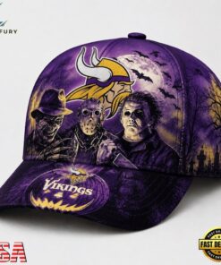 Minnesota Vikings NFL Horror Night Halloween 2026 Design Classic Cap, Football Limited Edition Cap Minnesota Vikings Nfl Horror Night Halloween 2026 Design Classic Cap