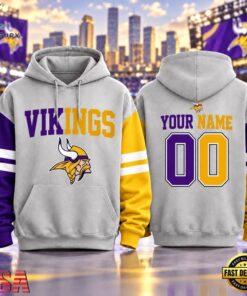 Minnesota Vikings NFL Two Tone Colorblock Varsity Hoodie, Sports Fans 3D Shirt Minnesota Vikings Nfl Two Tone Colorblock Varsity Hoodie