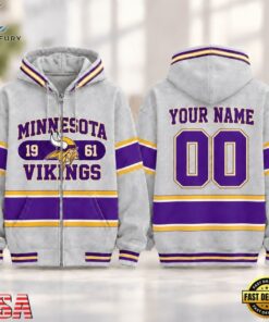 Minnesota Vikings NFL Varsity Stripe Zip Hoodie, Sports Fans 3D Shirt Minnesota Vikings Nfl Varsity Stripe Zip Hoodie