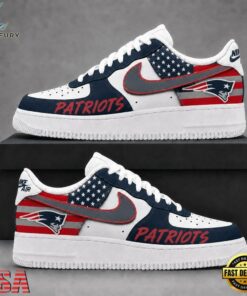 New England Patriots NFL American Flag Football Team Limited Air Force 1 Shoes Sneakers, NFL Fan AF1 Shoes New England Patriots Nfl American Flag Football Team Limited Air Force 1 Shoes Sneakers