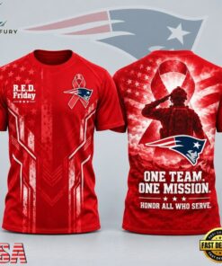 New England Patriots NFL RED Friday One Team One Mission Patriotic Soldier Tribute T Shirt, Sports Fans 3D Shirt New England Patriots Nfl Red Friday One Team One Mission Patriotic Soldier Tribute T Shirt