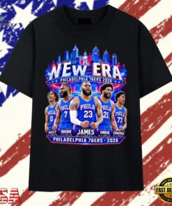 New ERA Philadelphia 76ERS 2026 T Shirt, Trendy 2D Print Shirt New Era Philadelphia 76ers 2026 T Shirt