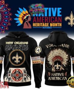 New Orleans Saints Native American Heritage Month Custom Name Hoodie, Viral 3D Graphic Tee New Orleans Saints Native American Heritage Month Custom Name Hoodie