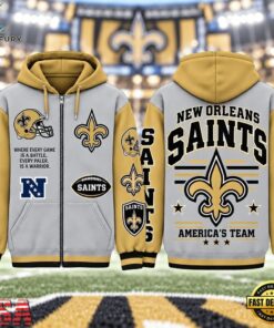 New Orleans Saints NFL Gridiron Heritage Zip Hoodie, Sports Fans 3D Shirt New Orleans Saints Nfl Gridiron Heritage Zip Hoodie