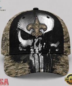 New Orleans Saints NFL Halloween Military Skull Camo Classic Cap, Football Limited Edition Cap New Orleans Saints Nfl Halloween Military Skull Camo Classic Cap