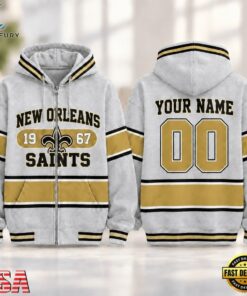 New Orleans Saints NFL Varsity Stripe Zip Hoodie, Sports Fans 3D Shirt New Orleans Saints Nfl Varsity Stripe Zip Hoodie
