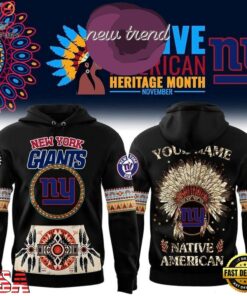 New York Giants Native American Heritage Month Custom Name Hoodie, Viral 3D Graphic Tee New York Giants Native American Heritage Month Custom Name Hoodie
