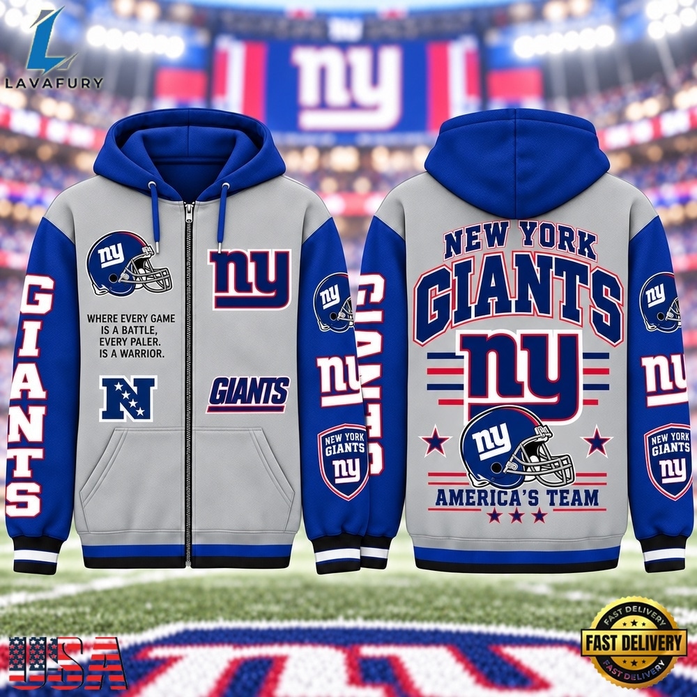 New York Giants NFL Gridiron Heritage Zip Hoodie, Sports Fans 3D Shirt New York Giants Nfl Gridiron Heritage Zip Hoodie