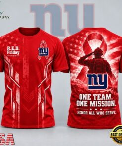 New York Giants NFL RED Friday One Team One Mission Patriotic Soldier Tribute T Shirt, Sports Fans 3D Shirt New York Giants Nfl Red Friday One Team One Mission Patriotic Soldier Tribute T Shirt
