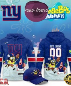 New York Giants x SpongeBob Limited Edition Personalized Hoodie, Viral 3D Graphic Tee New York Giants X Spongebob Limited Edition Personalized Hoodie