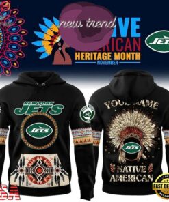 New York Jets Native American Heritage Month Custom Name Hoodie, Viral 3D Graphic Tee New York Jets Native American Heritage Month Custom Name Hoodie