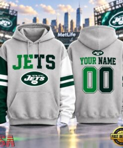 New York Jets NFL Two Tone Colorblock Varsity Hoodie, Sports Fans 3D Shirt New York Jets Nfl Two Tone Colorblock Varsity Hoodie