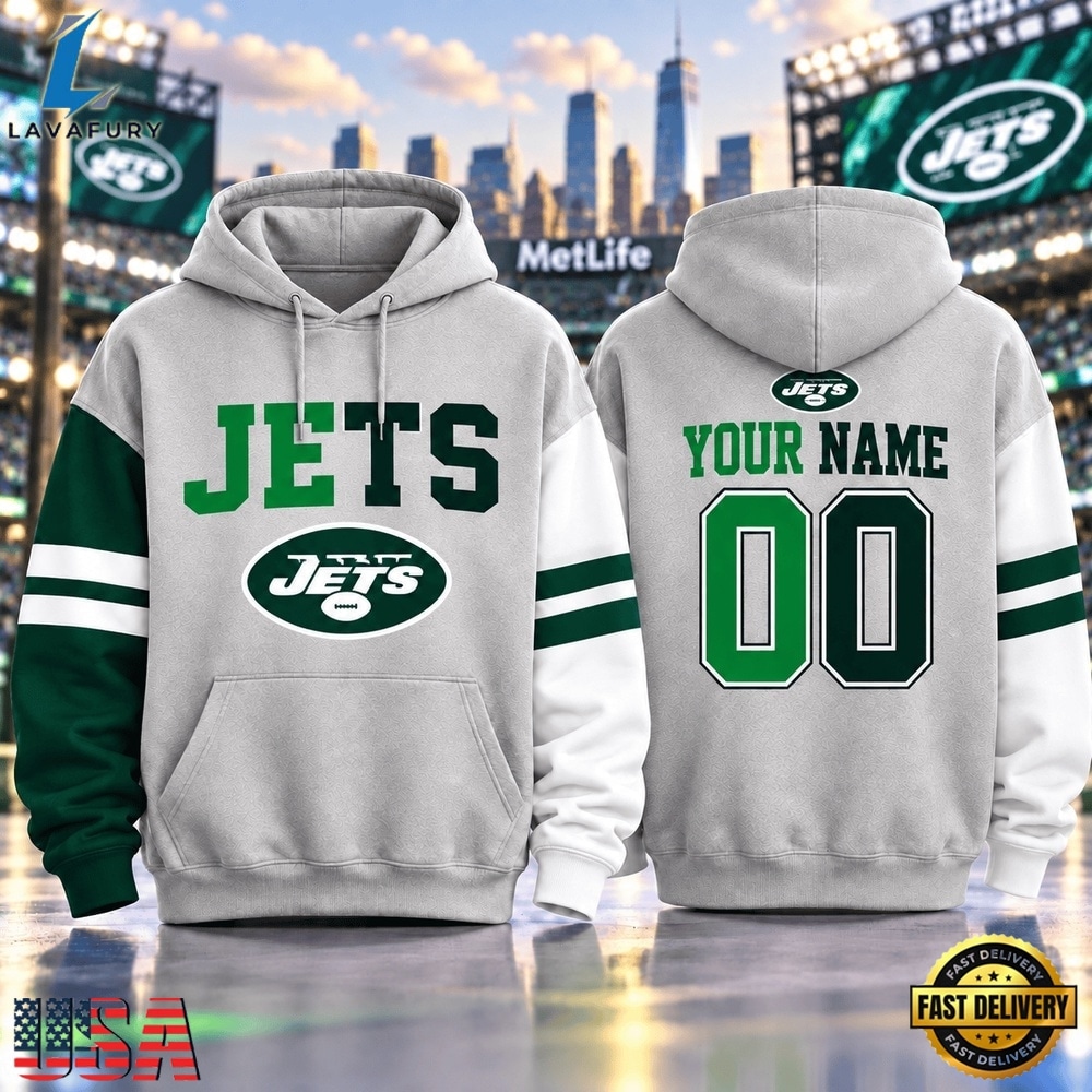 New York Jets NFL Two Tone Colorblock Varsity Hoodie, Sports Fans 3D Shirt New York Jets Nfl Two Tone Colorblock Varsity Hoodie