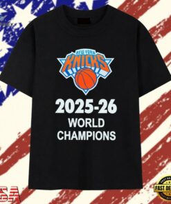 New York Knicks 2025 26 World Champions T Shirt, Trendy 2D Print Shirt New York Knicks 2025 26 World Champions T Shirt