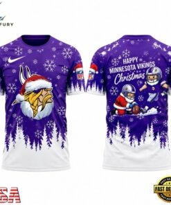 NFL Minnesota Vikings Christmas 2026 3D Shirt, Viral 3D Graphic Tee Nfl Minnesota Vikings Christmas 2026 3D Shirt