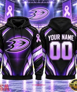 NHL Anaheim Ducks 2026 Hockey Fights Cancer Personalized Hoodie Shirt, NHL Hockey 3D Shirt Nhl Anaheim Ducks 2026 Hockey Fights Cancer Personalized Hoodie Shirt