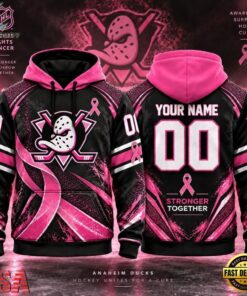 NHL Anaheim Ducks Pink Fights Breast Cancer 2026 Personalized Hoodie Shirt, NHL Hockey 3D Shirt Nhl Anaheim Ducks Pink Fights Breast Cancer 2026 Personalized Hoodie Shirt